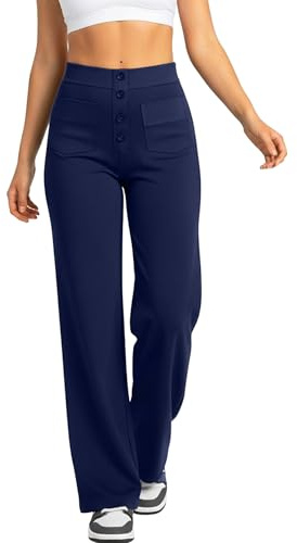 Neteson Pantaloni Casual Donna Larghi Comod Eleganti Pantaloni Lavoro Larga