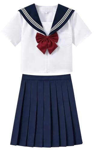 Japansk skoluniform för flickor Traditionell veckad kjoldräkt | Japansk sjömansdräktklänning För Födelsedagsfirande Drama Cosplayevenemang Ungdomar Barn Och Studenter
