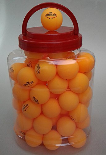 Der Sportler 60 TT-Bälle ** Gute Tischtennisbälle im Eimer Tischtennisball orange Zelluloid