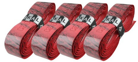 Karakal PU Super-Multi-Farben Griffbänder - Tennis - Squash - Badminton (4 x Rot / Schwarz)