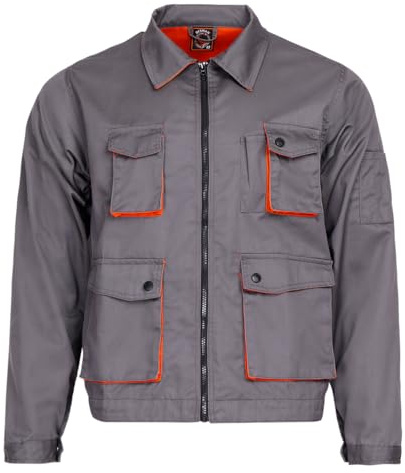 Stenso Desman - Chaqueta de trabajo multiusos para hombre - Gris/Naranja 62