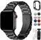 Fullmosa Kompatibel mit Apple Watch Armband 44mm 46mm 45mm 49mm 42mm 40mm 41mm 38mm, Metall Ersatzband für iwatch SE Ultra 2 Series 10 9 8 7 6 5 4 3 2 1, Schwarz