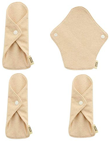 4 Piezas Lavable Almohadilla Menstrual Compresas de Algodón para Mujeres en Posparto