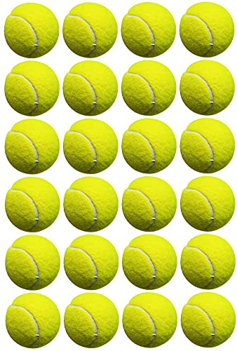24 | 12 | 1 | X TENNIS BALLS Outdoor SPORTS Fun Strong Dog Fetch TOY Play Durable CRICKET Training Beach Leisure Coaching Throwing Catch Practice Garden Park Games (MEGA PACK (24 x TENNIS BALLS))