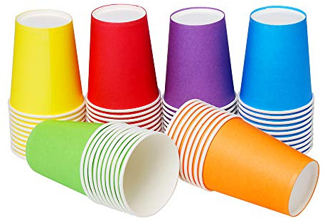 SULOLI 60 Pack Paper Cups,9 Ounce Disposable Party Cups | Eco-Friendly Biodegradable Material, Ideal for Kids' Parties, DIY Craft Projects, Restaurants and Catering