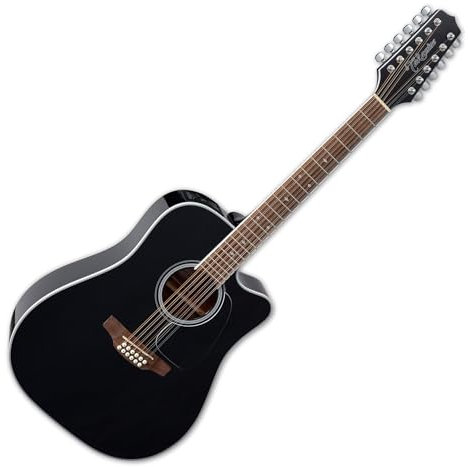 Takamine - Guitare électro-acoustique gd38ce black 12 cordes + housse