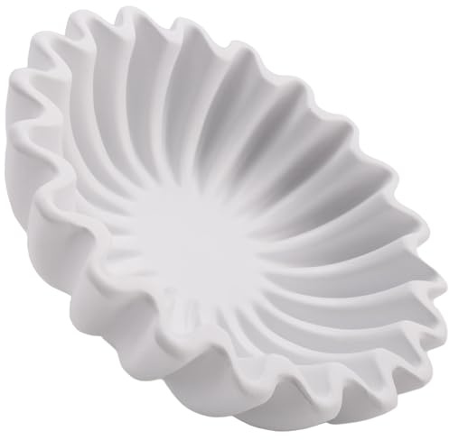Lwaviwer Ciotola Decorativa con Volant Scanalati - Accenti di Decorazioni per la Casa per Il Soggiorno Tavolino da caffè, Libreria e Console Piccola-A