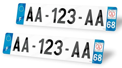 Plexoretto Jeu de 2 Plaques Immatriculation Auto Homologuées - 520x110 mm - Pack Avant + Arrière avec 4 Rivets Offerts - Plexiglas Haut de Gamme (PMMA) - Conformité SIV & UTAC