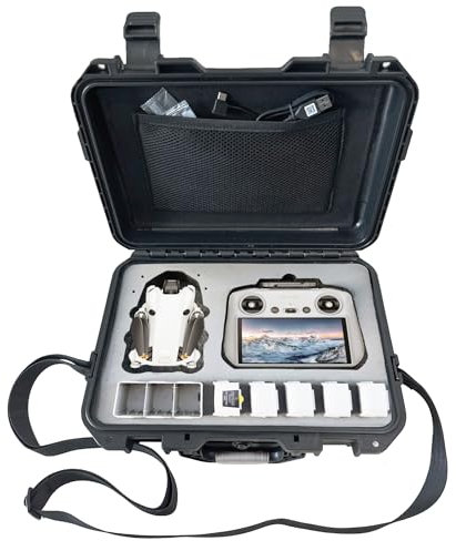 INNVO wasserdichte Koffer für DJI Mini 4 Pro Fly More Combo Kompatibel mit Mini 3 Pro/Mini 3 und RC/RC 2 / RC-N1 / N2 / N3 Fernbedienung (DJI Mini 4 PRO/Mini 3 Koffer)