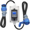 Mobiler Digital Stromzähler 230V 16A Stromzähler für Steckdose Outdoor mit IP67 Wasserdicht/LED/Reset, Mobile KWH Stromverbrauchmesser mit Gummischlauchkabel für Wohnmobile Elektrofahrzeuge Haushalte