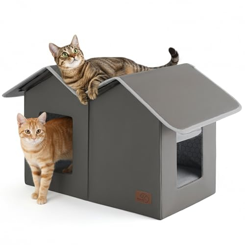 Bedsure ReflexHeat™ Ex-Wide Weatherproof Outdoor Cat House with Raised Base