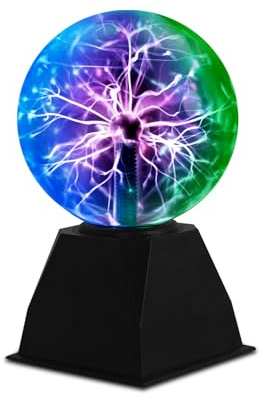 DELIPOP Plasma Sphérique 6 Pouces, Lumière de Boule Touch Sensible Tactile, 3 Lumières de Couleur Plasma Ball pour Fêtes, Anniversaire et Ambiance