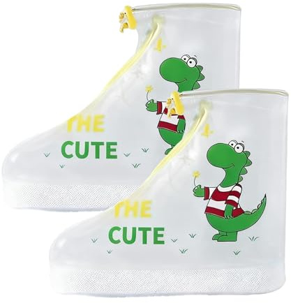 TENGWA Surchaussures Pluie Enfant Tailles 29-30 Couvre Chaussure Impermeable Réutilisable avec Fermeture Éclair Antidérapant Idéal pour Pluie Neige et Plage