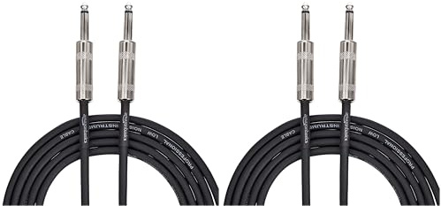 Amazon Basics TS 1/4 Inch Straight Instrument Auxiliary Cable for Electric Guitar/Bass and Keyboard, 3 m, Black (Pack of 2)