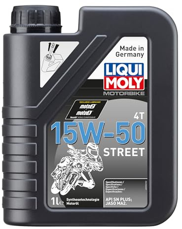 LIQUI MOLY Motorbike 4T 15W-50 Street | 1 L | Tecnología de síntesis de motocicletas Aceite del motor | 2555