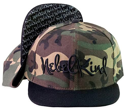 Nebelkind Snapback-Cap-Herren Damen Camouflage Grün Tarnfarbe, Einheitsgröße onesize, Größenverstellbar, unisex, hochwertige Basecap trendig, Streetwear Style, Baseball-Kappe mit geradem Schirm, Retro