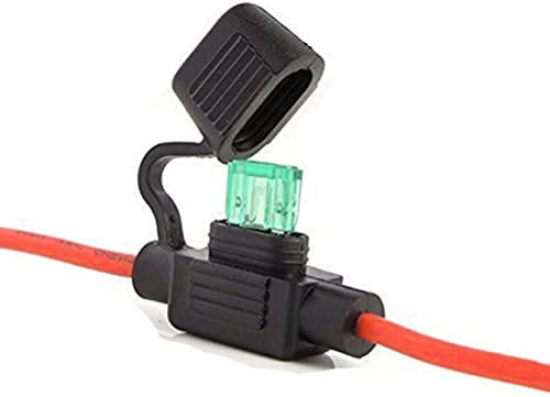 Qiorange Porte-Fusible Étanche 32V/30A avec Fil Câble pour Voiture Petit (Chlorure de Polyvinyle, Fuse Holder Type A 1 Pcs)