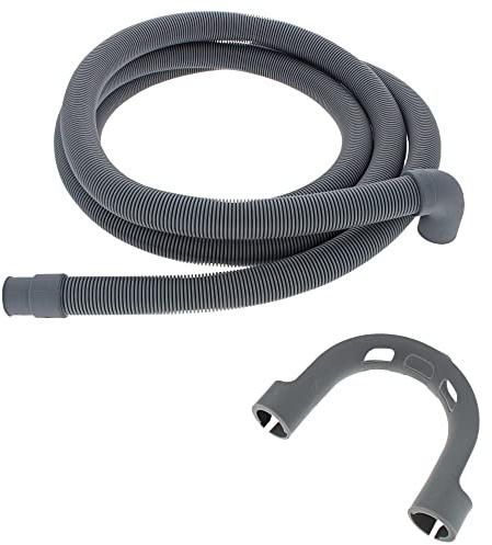 Drain Hose 2.5m(8') 22mm Straight - 29mm 90 Deg End fits Washing Machines