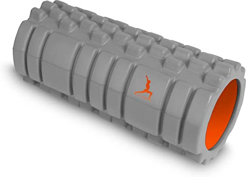 Fitnessrolle zur Selbstmassage Faszienrolle Faszien-Training Sportrolle Massagegeerät für Muskelentspannung, Fitnessstudio, Pilates oder Yoga Farbe Grau