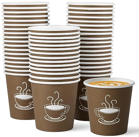 TV TOPVALUE 600 Pack 4 oz Paper Cups, Small Disposable Coffee Cups, Paper Espresso Cups, Hot/Cold Drinking Cups for Party, Picnic, Travel and Events