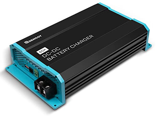 Renogy 60A DCDC Batterieladegerät, 12V Solarenergie Ladegerät, AGM, Flooded, Gel, and Lithium Batterie, Schutz vor Überhitzung