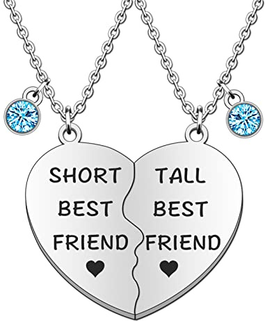 TTOVEN Funny Friend Necklace for Tall & Short Best Friends