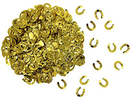 Oblique Unique® Hufeisen Konfetti Gold Streu Deko für Silvester Geburtstag Feier Party Tisch Deko Glück Streudeko
