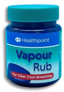 Healthpoint Dampfreibung bei Husten, Erkältungen, Katarrh und Halsschmerzen, Kampfer-, Menthol- und Eukalyptusöl für leichteres und klareres Atmen, Linderung bei Verstopfung der oberen Atemwege, hilft