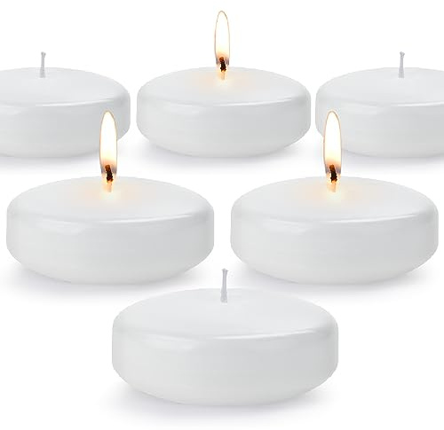Baikaraer White Floating Candles-3 Inch Unscented Dripless Wax 13-15 Hours Burning,36 Pack for Centerpieces Floating Candles, for Cylindrical Vases, Swimming Pool,Restaurant,Wedding,Party Decoration
