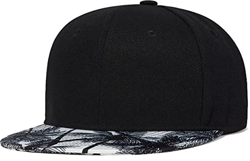 Casquette Snapback personnalisée pour homme - Conception de votre propre logo et texte brodé - Visière à bord plat - Casquette de baseball classique réglable, M-3XL