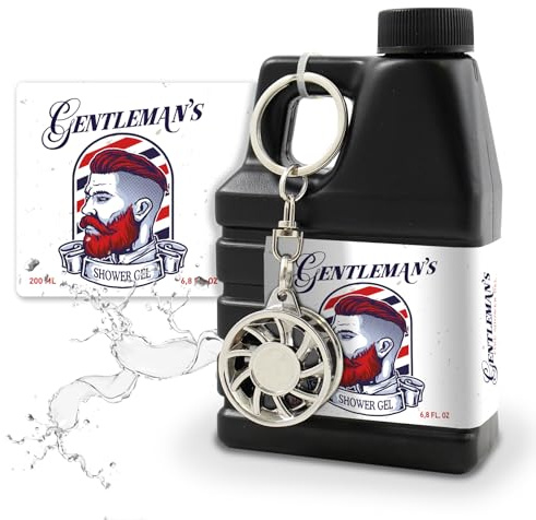 Duschgel für Männer im Deko-Kanister 200ml Bath & Body Geschenk - Ölkanister-Form (1, Duschgel Motiv Gentleman)