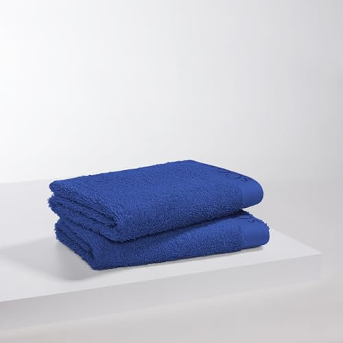 s.Oliver 2 TLG Handtuch Set 50x100cm - 100% Baumwolle, 600 g/m², weich & saugstark, Doppelpack Handtücher blau