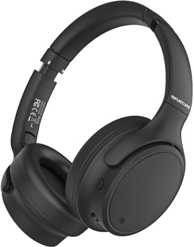 INFURTURE H1 Plus - Cuffie ibride con cancellazione attiva del rumore, modalità EQ, Bluetooth/3,5 mm, 4 microfoni, over-ear, 90 ore di autonomia, per casa, viaggi, ufficio
