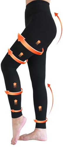 Medical Compression Pantyhose for Women & Men, 20-30mmHg Graduated Support Compression Tights Footless Medical Compression Stockings & Leggings for Edema, Varicose Veins, Swelling(Black,M)