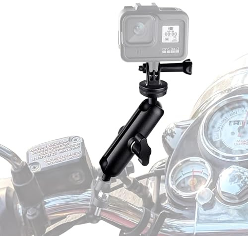 Support De RéTroviseur Pour Moto RéGlable à 360°, Support Pour CaméRa D'Action Pour Moto En Aluminium, Pince De Fixation Robuste, Compatible Avec Toutes Les SéRies Pour Gopro Hero 6/7/8/9 Akaso Sjcam