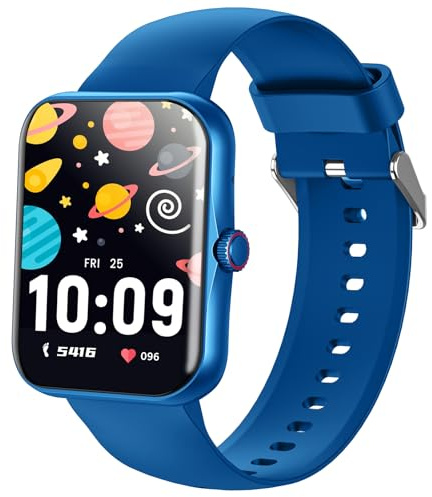 BJLBOJEY Kids Smart Watch Fitness Tracker for Boys Girls 4-12, Kids Smartwatch with 1.83'' Face, Pedometer, Sleep Tracker, 100+ Sport Mode with/without App (Blue)