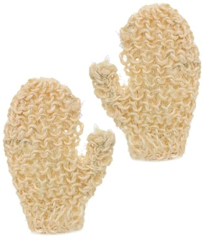 PAMINGONO Guantes Exfoliantes de Natural de Sisal Manoplas de Baño Reutilizables para Exfoliación Profunda Cómodo para Masaje Corporal y Ducha para Eliminar Piel Muerta