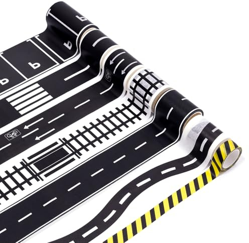 Washi gata tejp 11 rullar vägtejp med trafikmärken klistermärken | Washi Tape väg motorväg självhäftande washitejp för lek och lärande gör-det-själv leksaksbilar bilbyggsatser lekrum