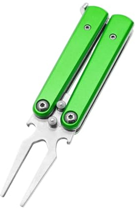 ZUJIABAO Divot per tappeto erboso con perni e scanalature pieghevoli Golf Mettere forchetta verde per palline Strumento di manutenzione Palline da golf Pivot Divot Forchette pieghevoli Forche per