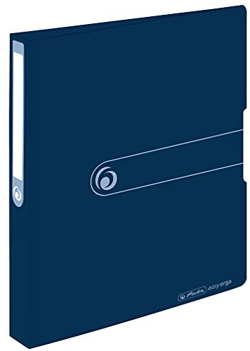 Herlitz 11282605 Recycling-Ringbuch A4, 2-Ring-Kombi-Mechanik, 3,8 cm Rückenfüllhöhe 25 mm, dunkelblau
