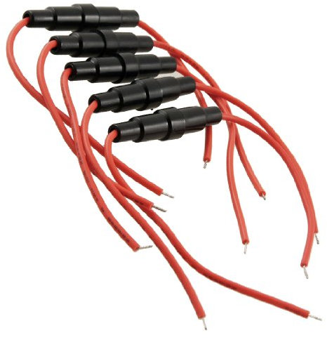 sourcing map 5 Stücke Schraubentyp 22 AWG Draht 5 x 20mm Inline Sicherungshalter 0-250 V