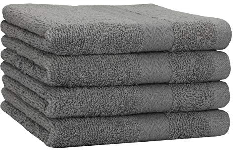 Betz 4 Stück Strandtücher Duschtücher Set Größe 70x140 cm Duschhandtuch Badetuch Strandtuch Handtuch Premium 100% Baumwolle Farbe Anthrazit