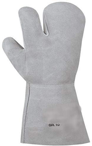 myMAW 12 Paar Schweißerhandschuhe 3-Finger Gr. 10 XL Schutzhandschuhe Rind-Leder