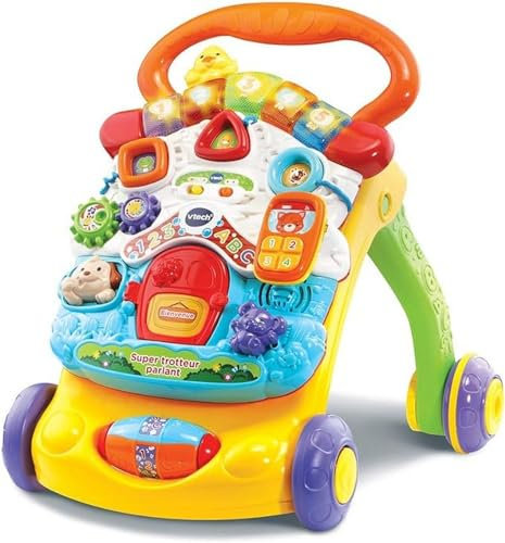 VTech - Super Lauflernhilfe Orange Sprechend Baby Lauflernhilfe Faltbare Krabbeltafel abnehmbar Spielzeug Aktivität und Entwicklung Lernen, Geschenk Baby ab 9 Monaten – Inhalt auf Französisch