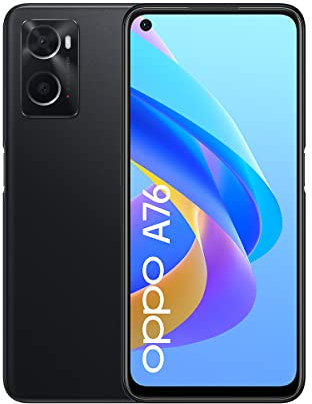 OPPO A76 Smartphone, Qualcomm Snapdragon 680, 90Hz screen, 13MP+2MP rear camera, 8MP front camera, RAM 4GB + ROM 128GB, 5000mAh 33W Supervooc, (UK Version), Black, 6.56“