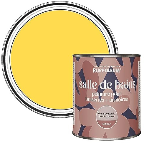 Rust-Oleum Yellow Moisture Resistant Bathroom Wood and Cabinet Paint in Satin Finish - Lemon Sorbet 750ml