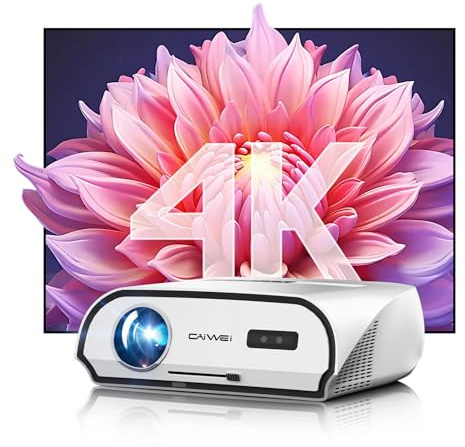 Smart 4K Projector for Home & Outdoor – 1800 ANSI Bright Daylight Projector, HDR10+, WiFi 6 Bluetooth 5.2, HDMI 2.1, 38W Speakers, Quick Focus Adjustment, Built-in Apps for Movies, Gaming & Business