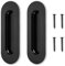 Lyaor Muschelgriff 2 Stück Gebürstet 304 Edelstahl Schiebetürgriff 120mm Verdeckt Oval Griff Schiebetür Ziehgriff Muldengriff Möbelgriff mit Schraube für Kleiderschrank Schrank Zimmertüren - Schwarz