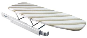 Asse da Stiro Estraibile con Fissaggio Integrato, Pieghevole Salvaspazio per Mobile e Cassetti, 55x42,5x11cm, in Lega di Acciaio