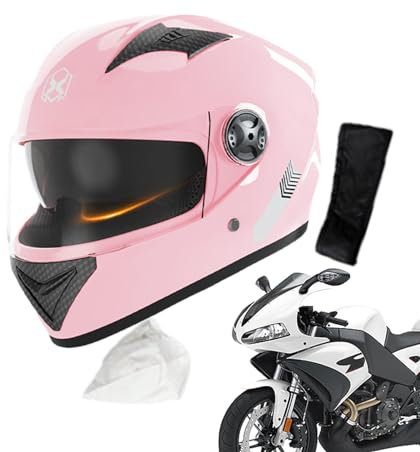 Integral-Motorradhelme | Motorrad-Integralhelme | Maximale Verkehrssicherheit | Robuster & Leiser Motorrad Helm - Kinn & Kopf Belüftung, Ratschenverschluss, Klares Visier